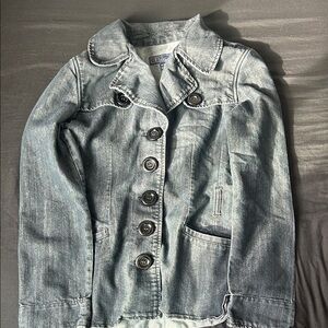 Baccini Women's Blue Button-Up Jean Jacket